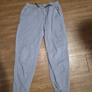Kids Light Gray Drawstring Joggers